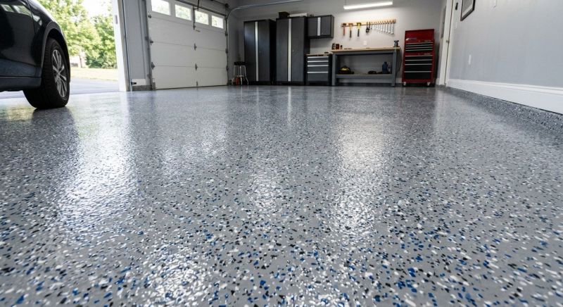 Speckled Garage Floor Painting in Annapolis, MD